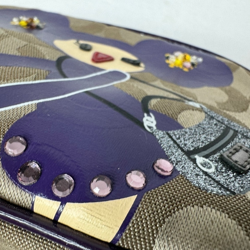 Coach Poppy Chan Violette Japanese Rare Signature C Purple Cosmetic Make-Up Bag - Picture 10 of 14